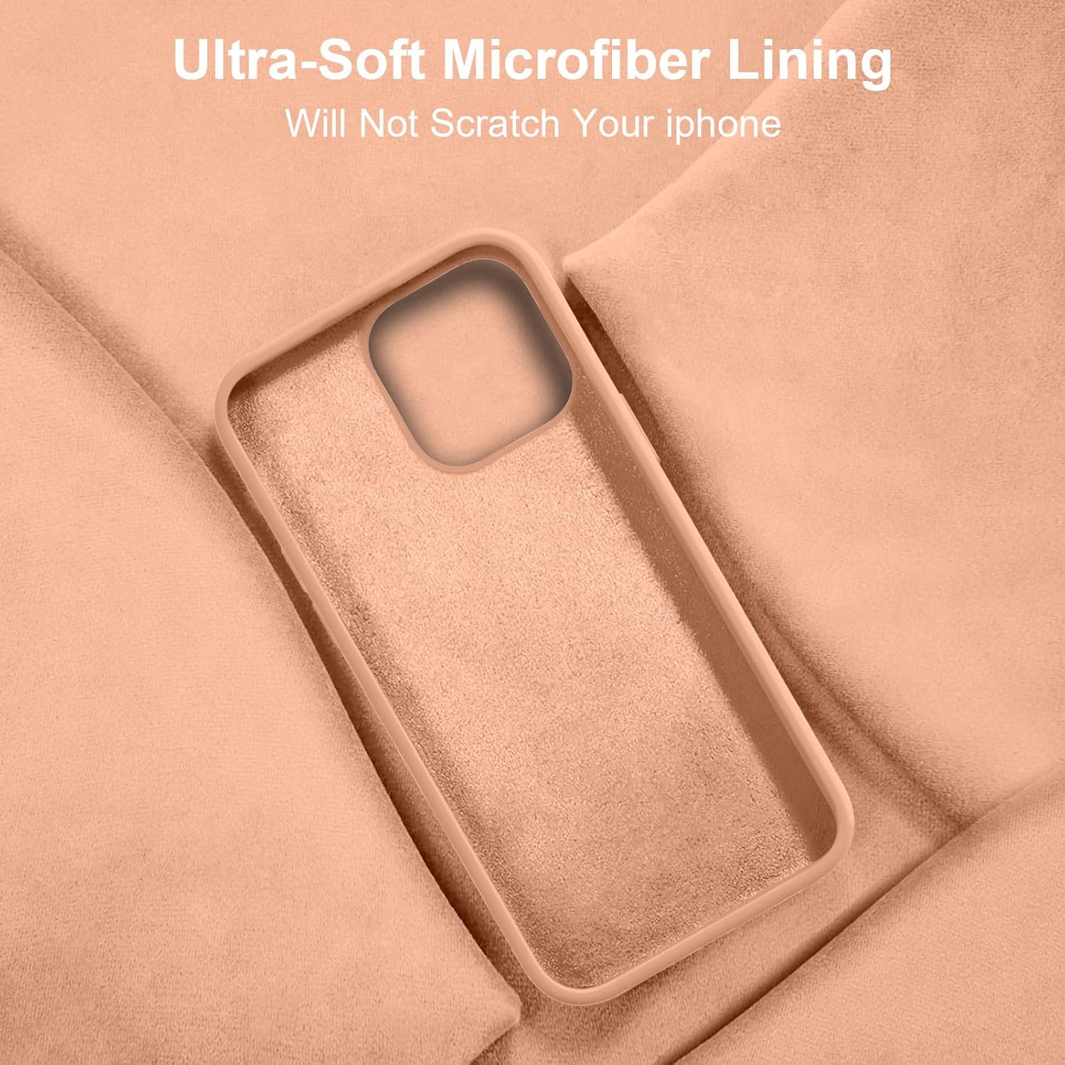 Vooii Funda compatible con iPhone 14, silicona líquida de alta calidad, forro de microfibra suave antiarañazos, ultra delgada, a prueba de golpes,