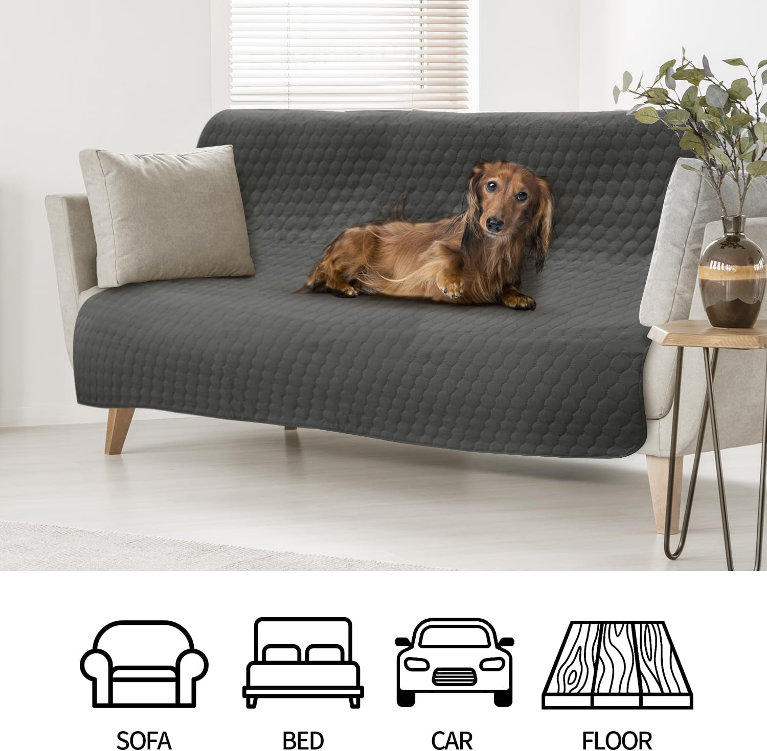 furrybaby Fundas impermeables para cama para perro, manta para perros grandes, funda de sofá antideslizante para perros, lavable, protector de