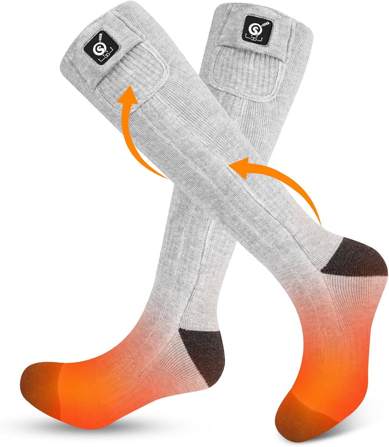 SNOW DEER Heated Socks for Men Women, 7.4V Rechargeable Battery Electric Socks, Heated Ski Socks for Hunting Fishing Camping Hiking Skiing Foot