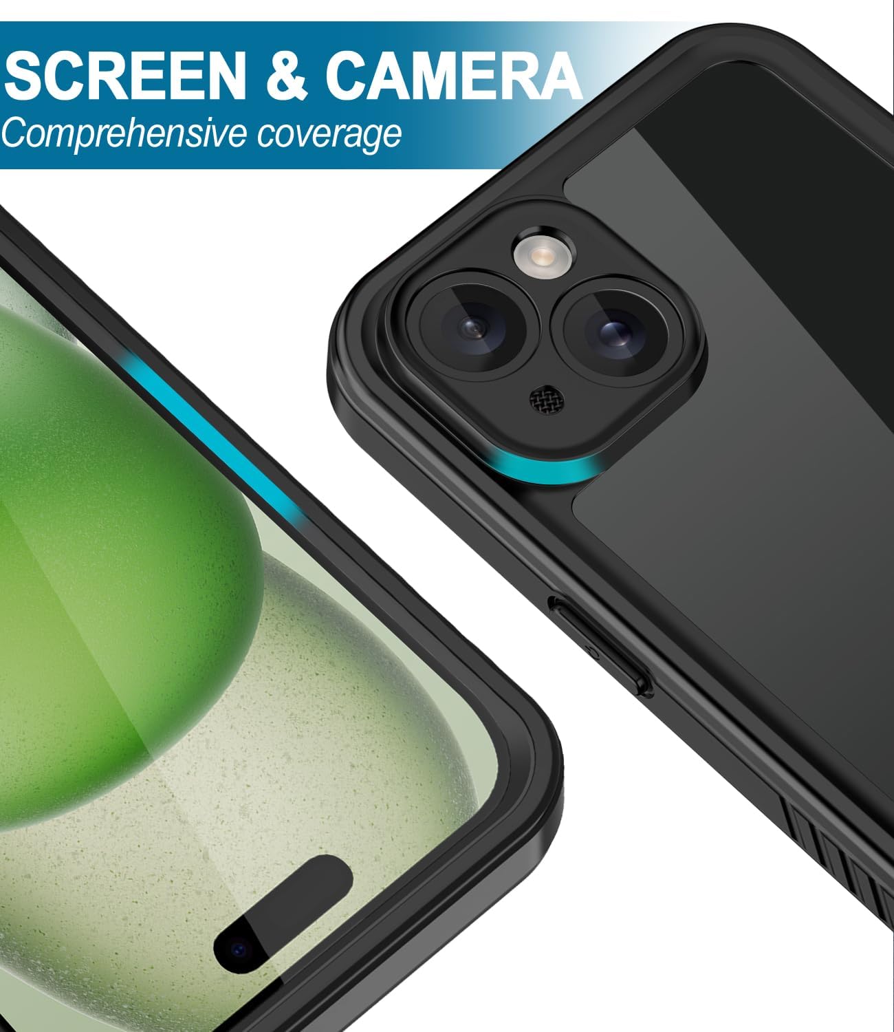 Diverbox Funda para iPhone 15 de 10 pies resistente al agua a prueba de golpes a prueba de caídas a prueba de caídas a prueba de polvo protector de