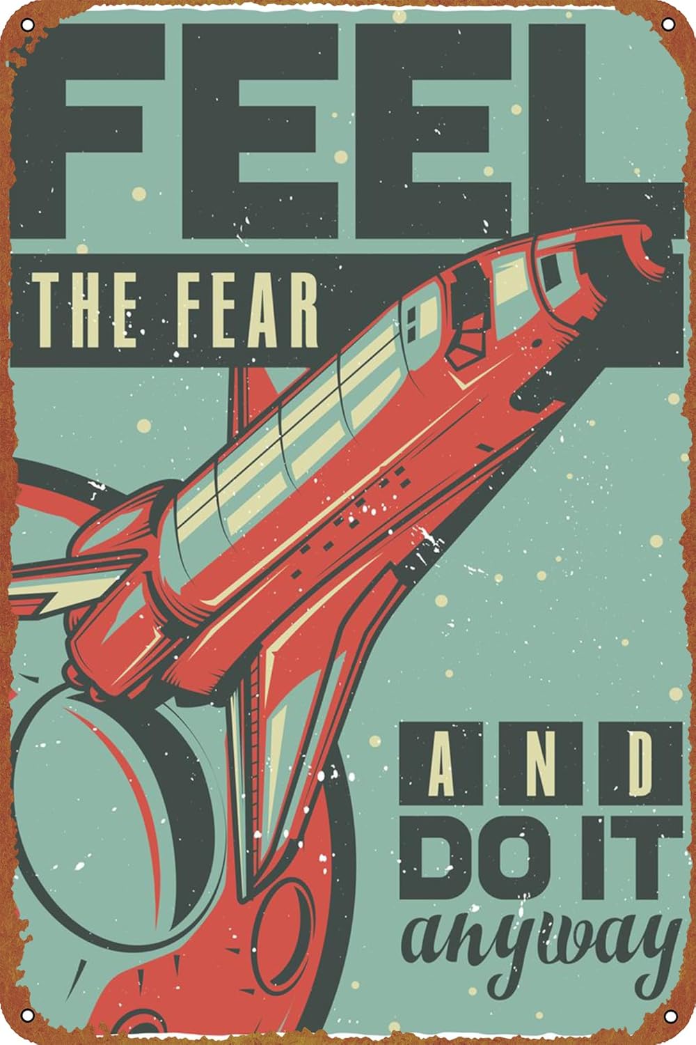 Póster de propaganda espacial de metal de estaño, decoración de pared retro para el hogar, calle, puerta, bares, club