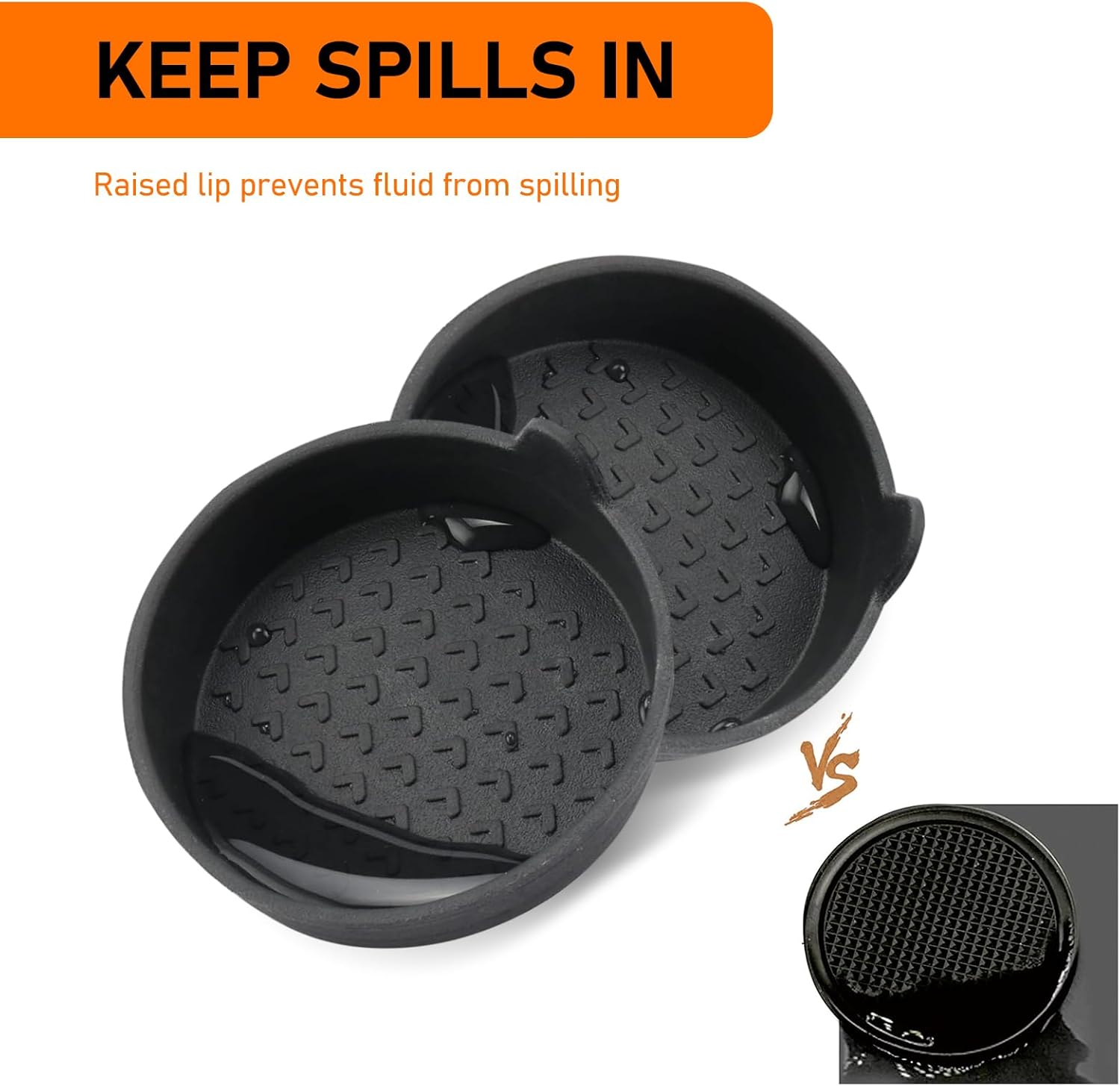 Crynod 4 PCS Car Water Coaster, 2.99″ x 0.98″ TPE Environmentally Friendly Removable Anti-Slip Pattern Cup Holder, Elevated Edge Anti-Spill