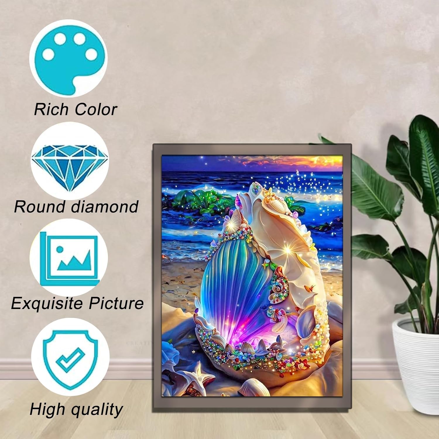 hill froeistung Kits de pintura de diamante, kit de arte de diamantes de playa, kits de pintura de diamante 5D para adultos, taladro completo
