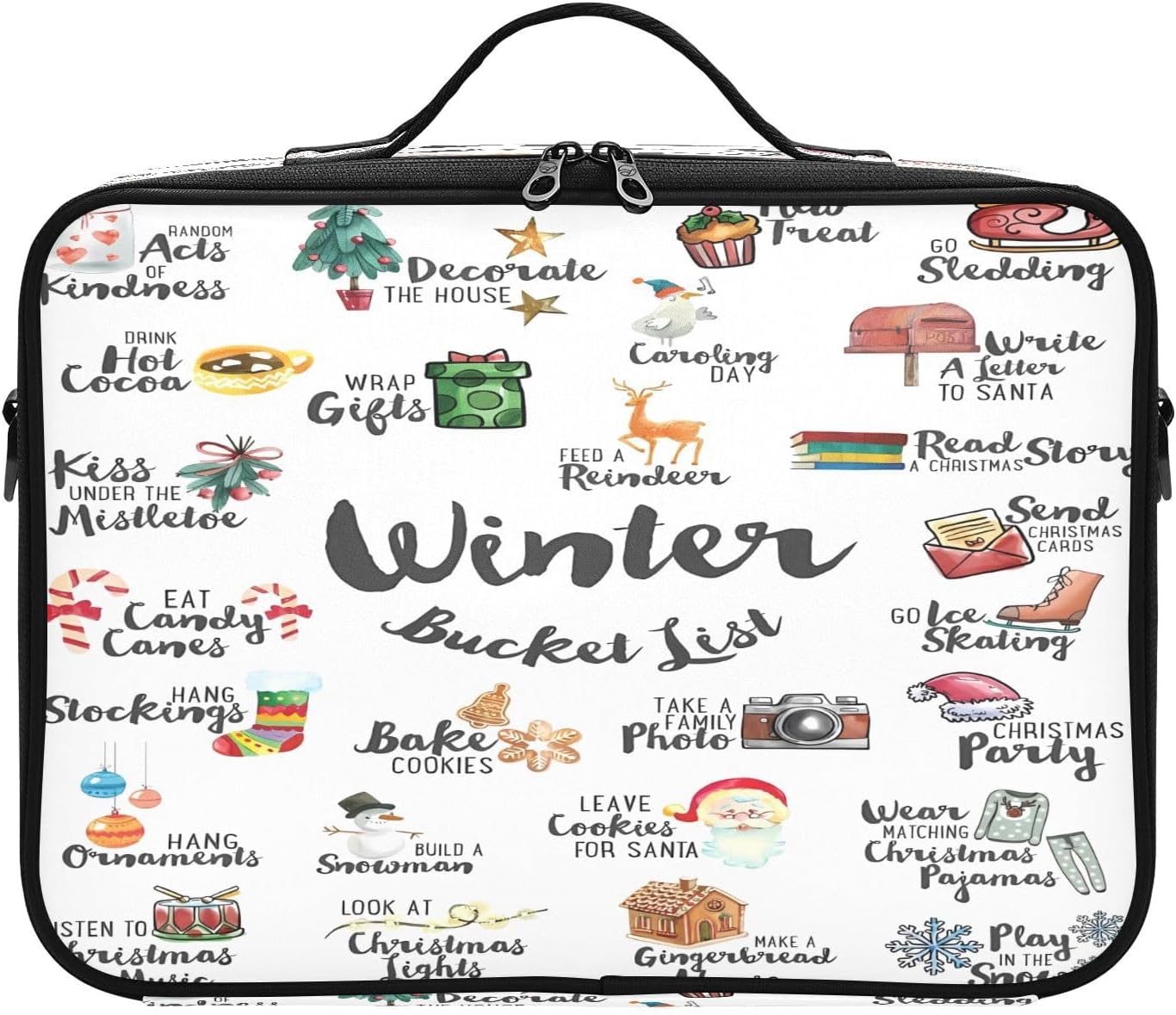 Bolsa de maquillaje de invierno, bolsa de maquillaje grande para cosméticos, tamaño de viaje, bolsa de maquillaje, bolsa de maquillaje de viaje,