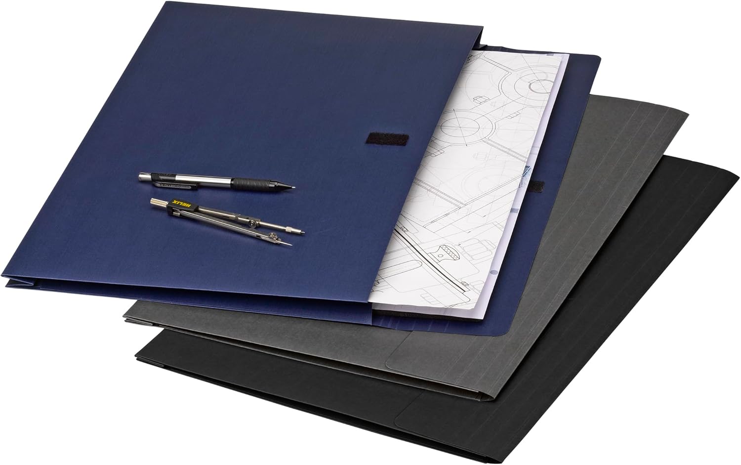 Smead Cartera de lino expandible, expansión de 2.0 in, cierre de velcro, tamaño tabloide, colores surtidos, 3 por paquete (71170))