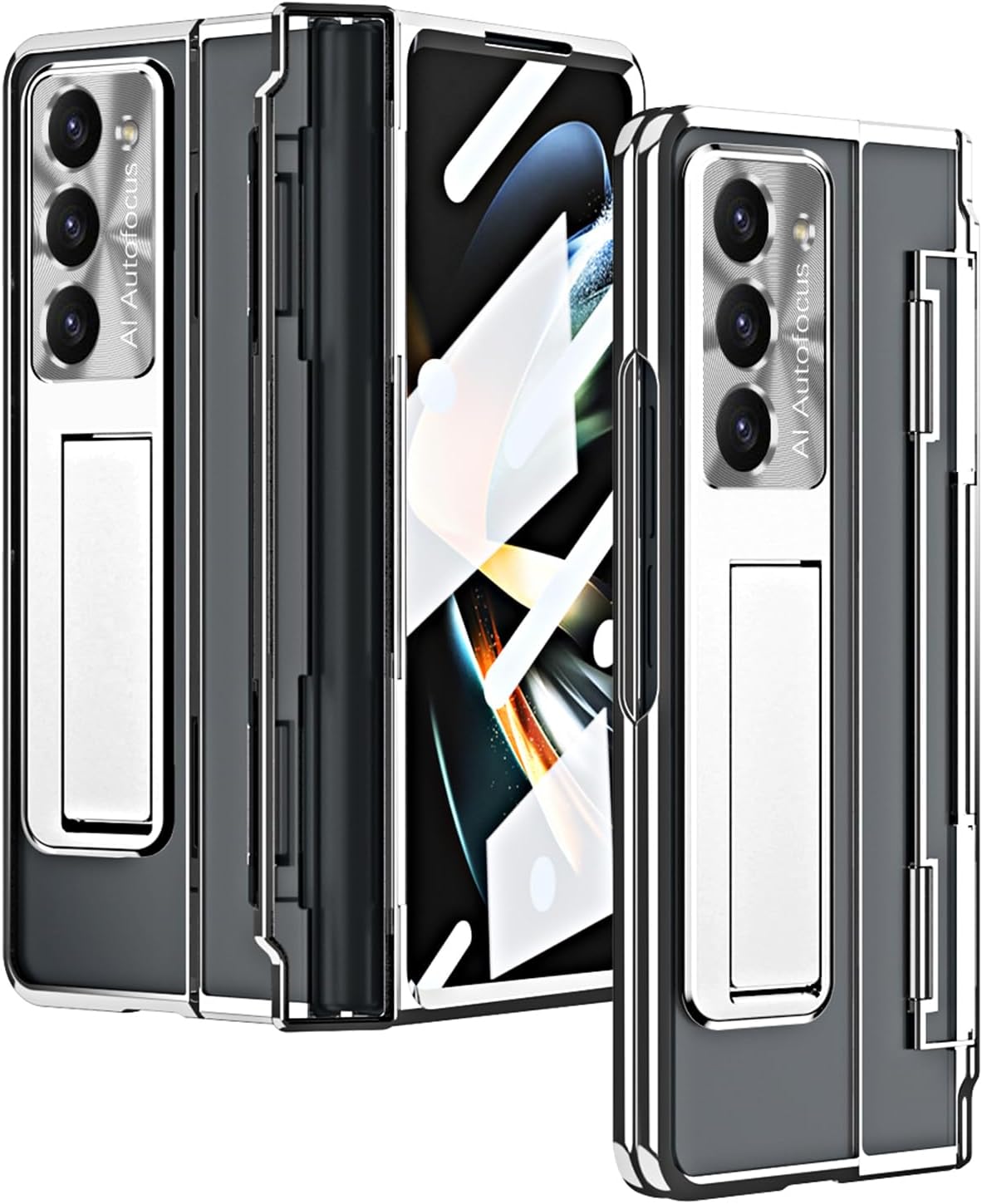 Funda para Galaxy Z Fold 5, carcasa chapada de una pieza con soporte y protector de pantalla, compatible con Samsung Galaxy Z Fold 5 5G 2023