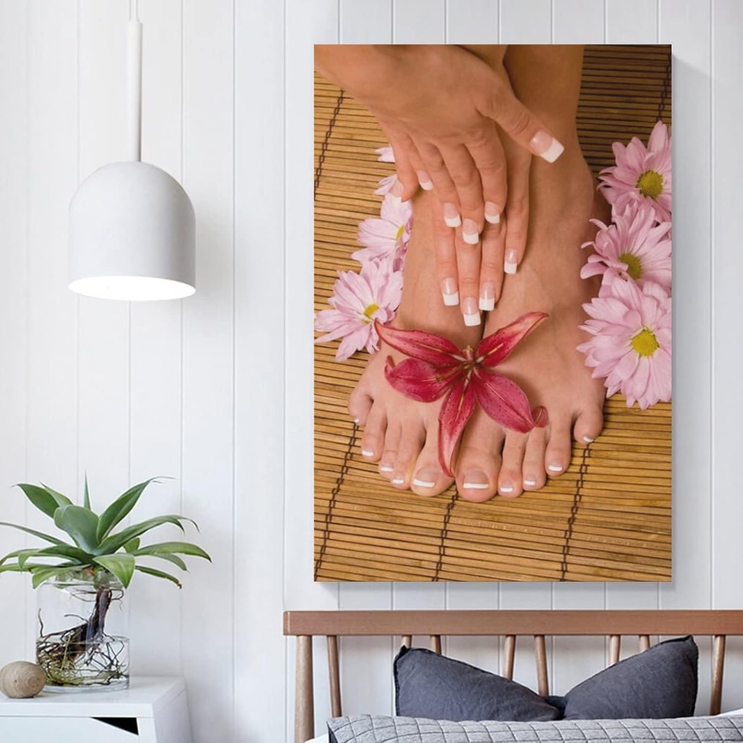 Póster de impresión en lienzo para spa, masaje de pies, decoración de pared, yoga, spa, salón, arte de uñas, pintura en lienzo, pintura en lienzo,