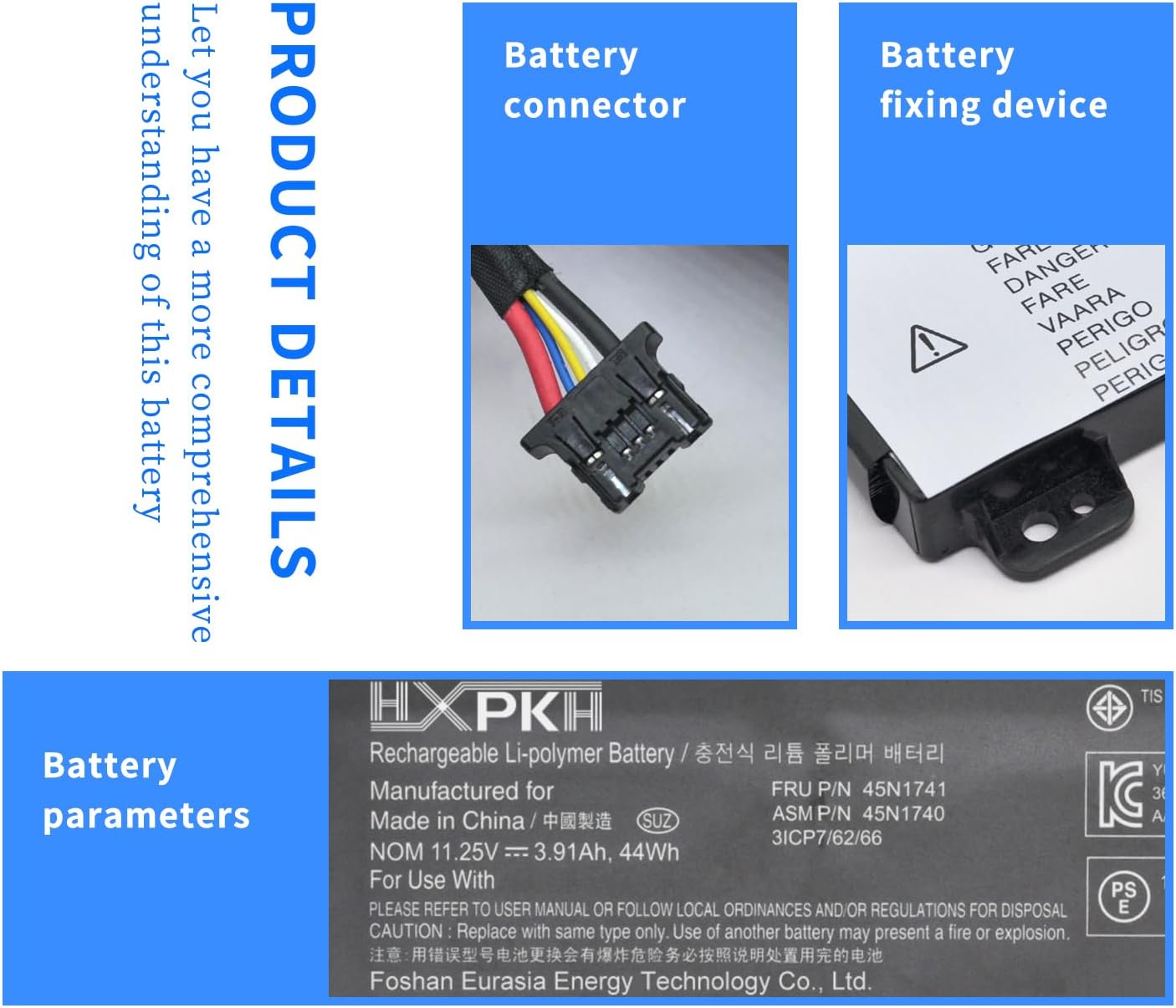 45N1740 45N1741 45N1742 45N1743 Batería para portátil Lenovo ThinkPad T550 T550s T560 W550 W550s P50S Series Notebook 00NY639 SB10K12721 3ICP7611