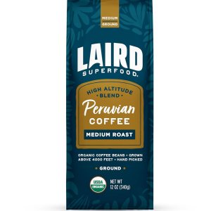 Laird Superfood Café molido peruano de tostado medio, café molido de alta calidad, sin gluten, sin lácteos, sin OMG, paleo, apto para ceto, bolsa de Laird Superfood Café molido peruano de tostado medio, café molido de alta calidad, sin gluten, sin lácteos, sin OMG, paleo, apto para ceto, bolsa de