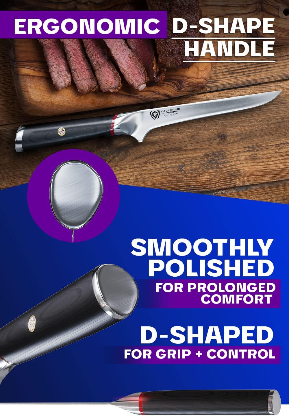 Dalstrong – Phantom Series – Alto carbono japonés – Acero AUS8 – Funda, Acero japonés de alto carbono, AUS8, sin dudas, 13-15, refrigerado por
