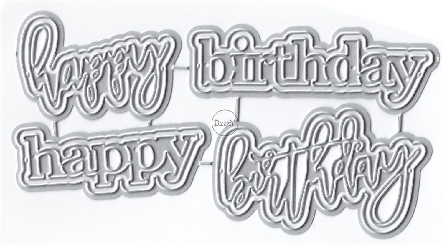 DzIxY Shadow Two Words Happy Birthday – Troqueles de corte de metal para hacer tarjetas, papel de relieve, troquelados, plantillas de máquina para