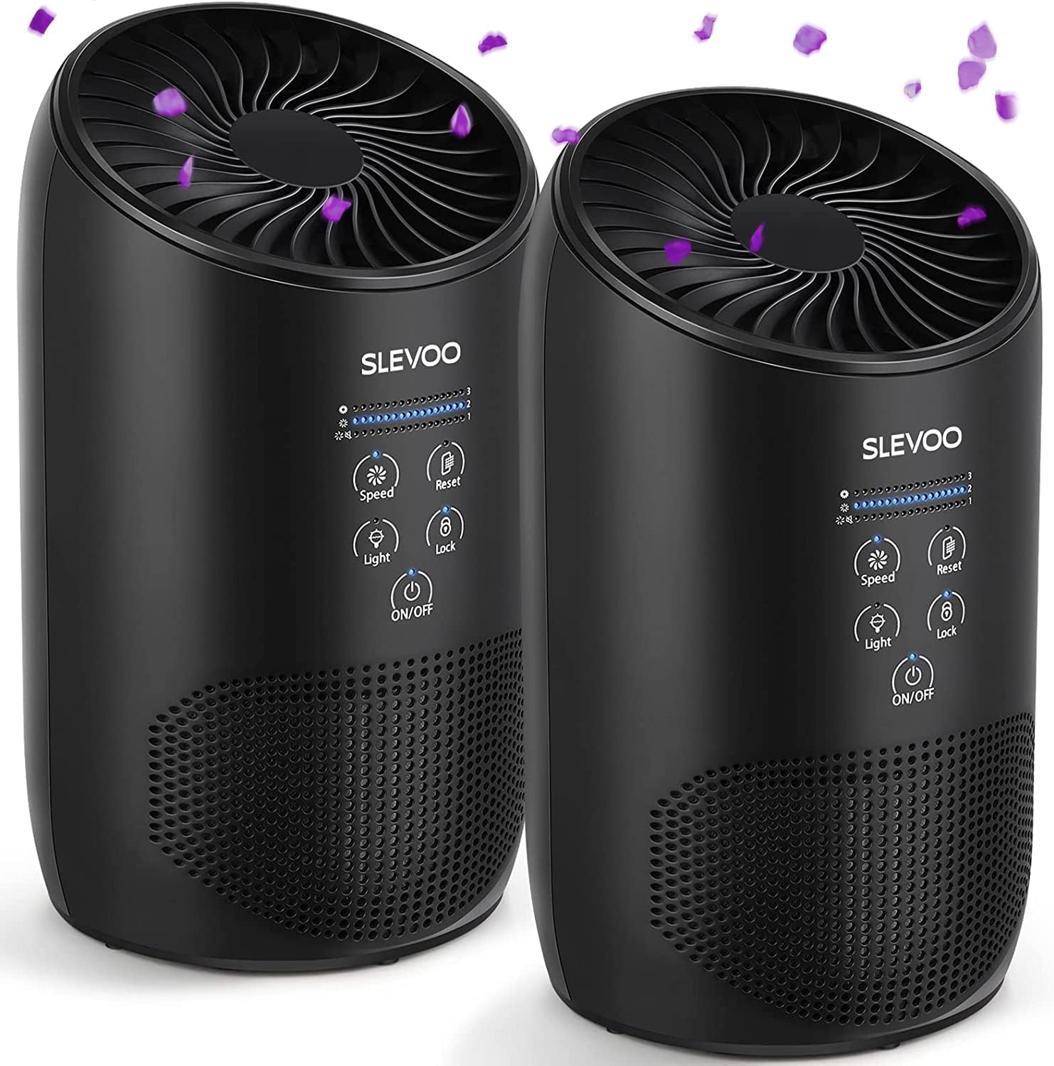 Slevoo Purificadores de aire para dormitorio de mascotas en el hogar, purificador de aire H13 True HEPA 2023 con esponja de fragancia, limpia