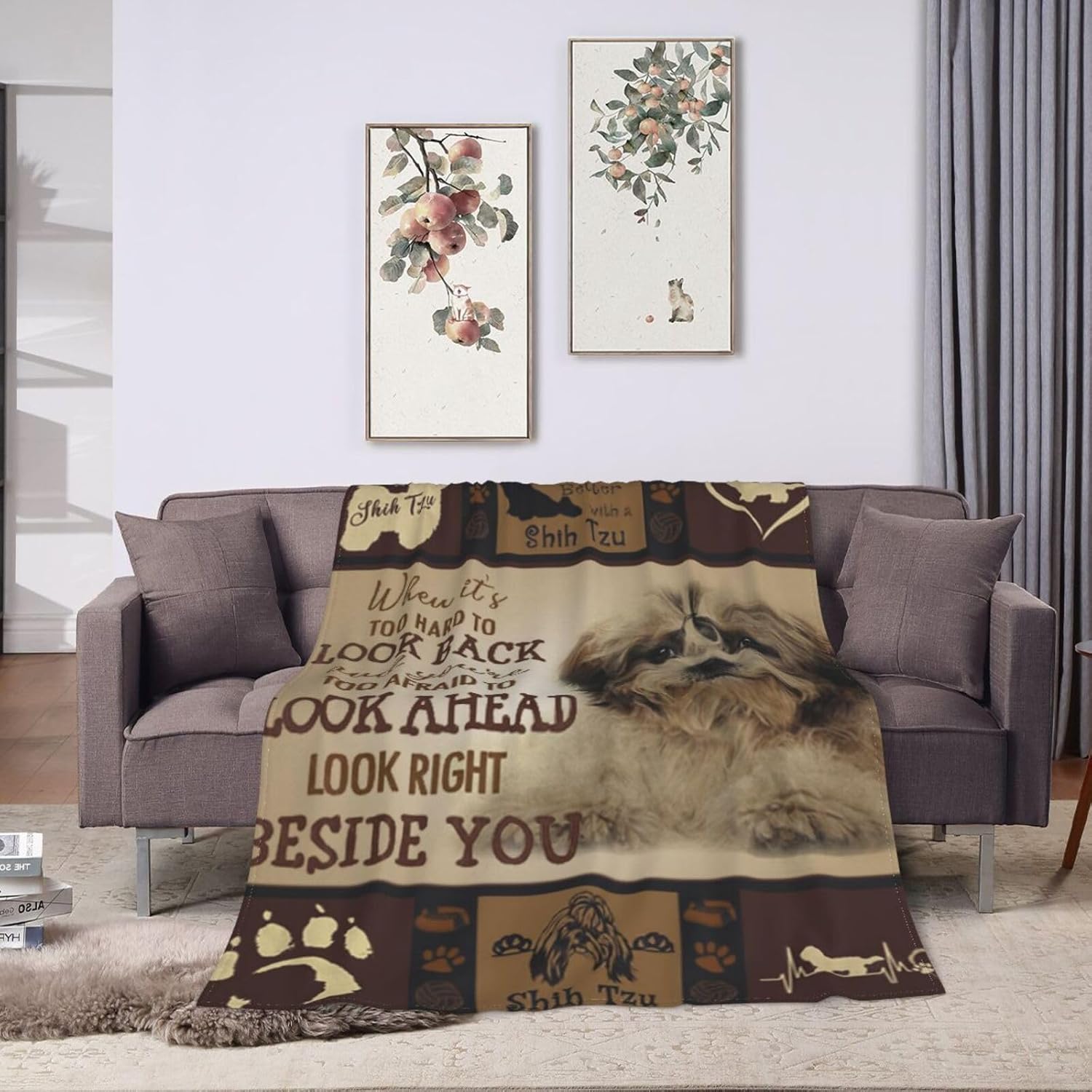 Shih Tzu – Manta de animal para perro, ultra suave, ligera, antibolitas, acogedora manta de forro polar para todas las estaciones, dormitorio, sala
