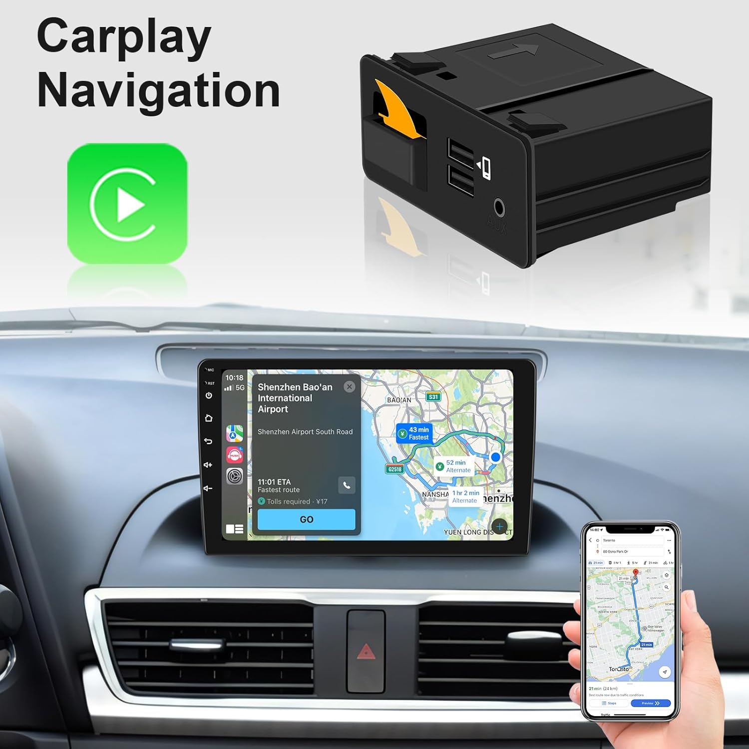 Rimoody TK78-66-9U0C Carplay Android Auto Retrofit Kit compatible con Mazda 2 3 6 CX3 CX5 CX9 MX5 Miata 2014-2020 Adaptador de juego de coche puerto