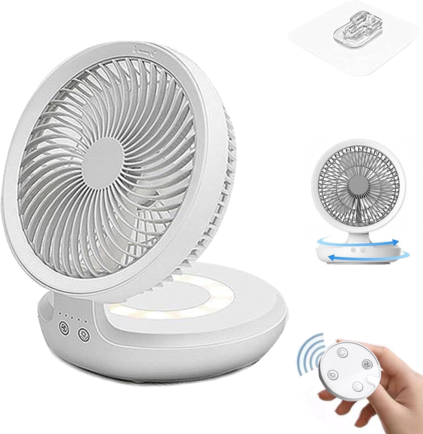 Ventilador de cocina de doble uso para el hogar, ventilador de batería recargable, ventilador de escritorio pequeño, 3 velocidades, gancho para