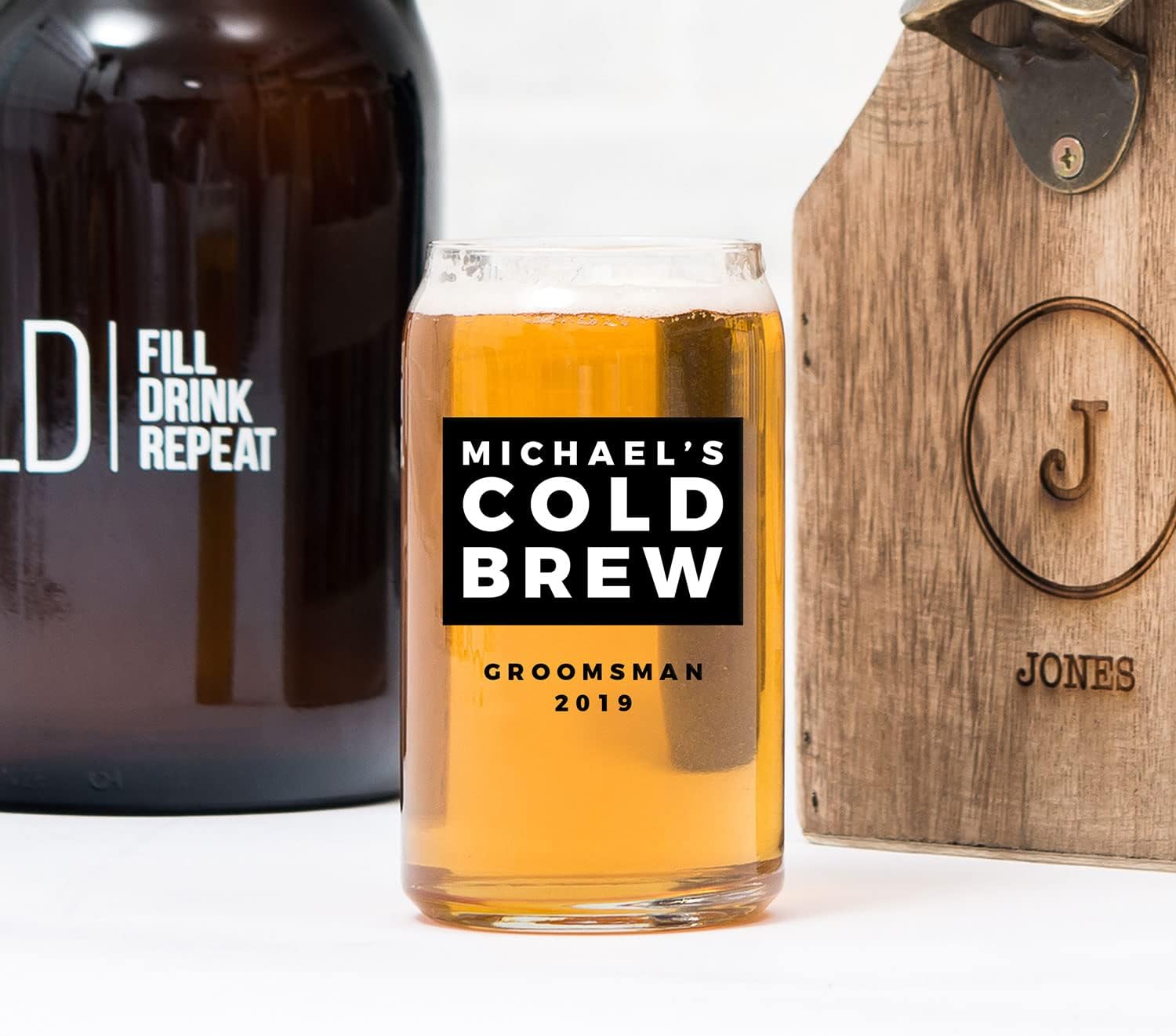 WEDDINGSTAR Vaso de cerveza personalizado en forma de lata de 16 oz – Impresión en frío