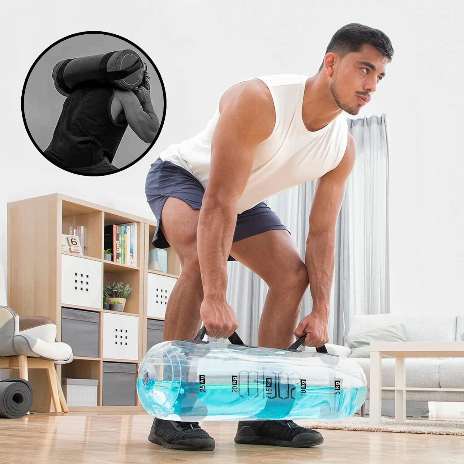 Water Weights Aqua Bag, Workout Sandbag Alternative Strength Training Sand Bag Portable Stability Fitness Equipment  Ultimate Core and Balance