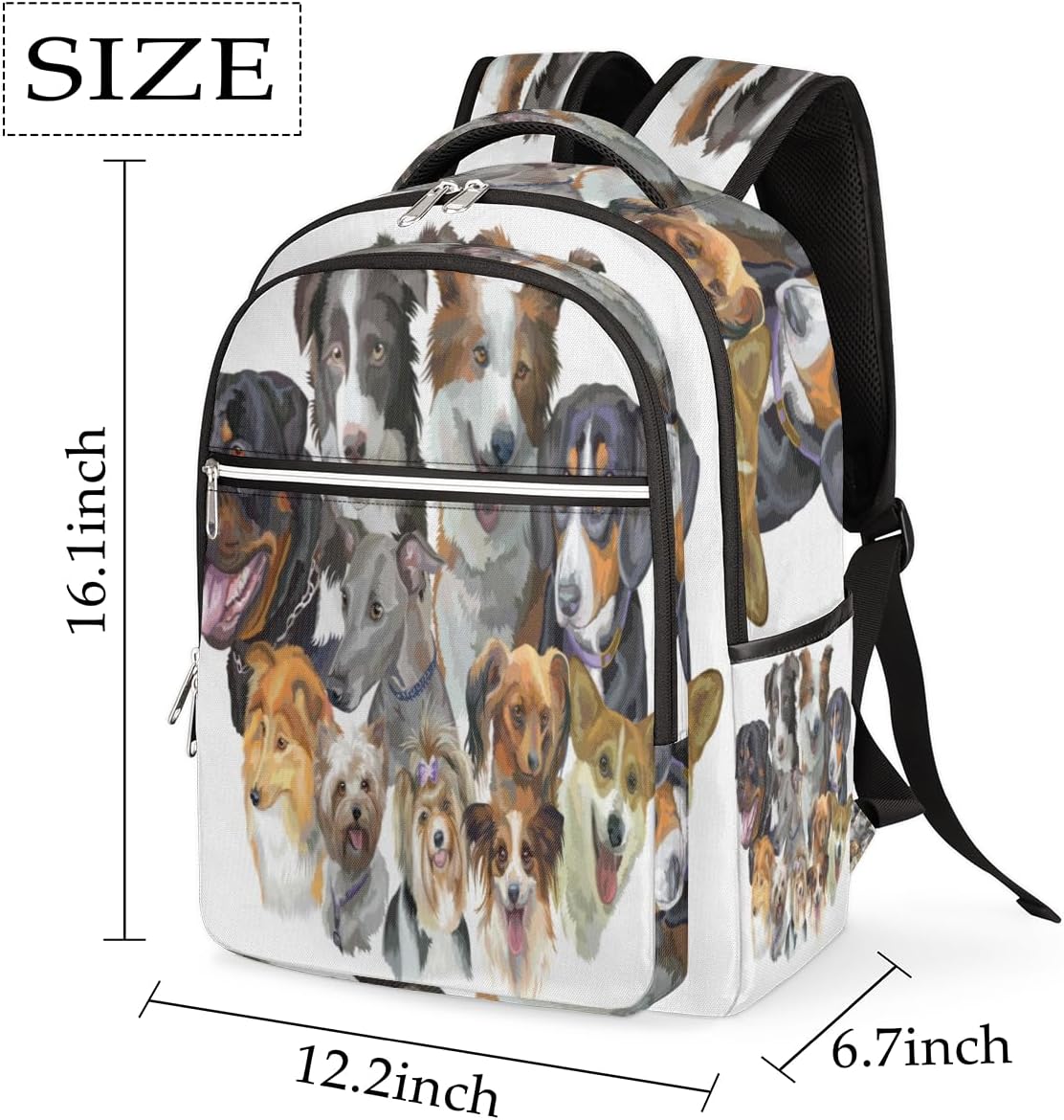 Smart Dog Pattern Travel Laptop Backpack for Women Lightweight Laptop Bag Fits 15.6 inch Laptop Durable Travel Backpack Casual Daypack for Work