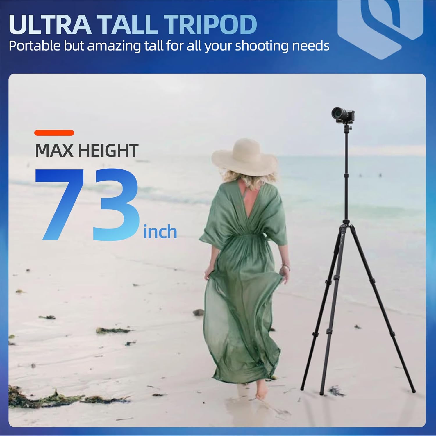 Fotopro Trípode de viaje de 73 pulgadas, trípode ligero de aluminio para cámara con cabeza de bola de 360, placa QR para videocámara DSLR, carga