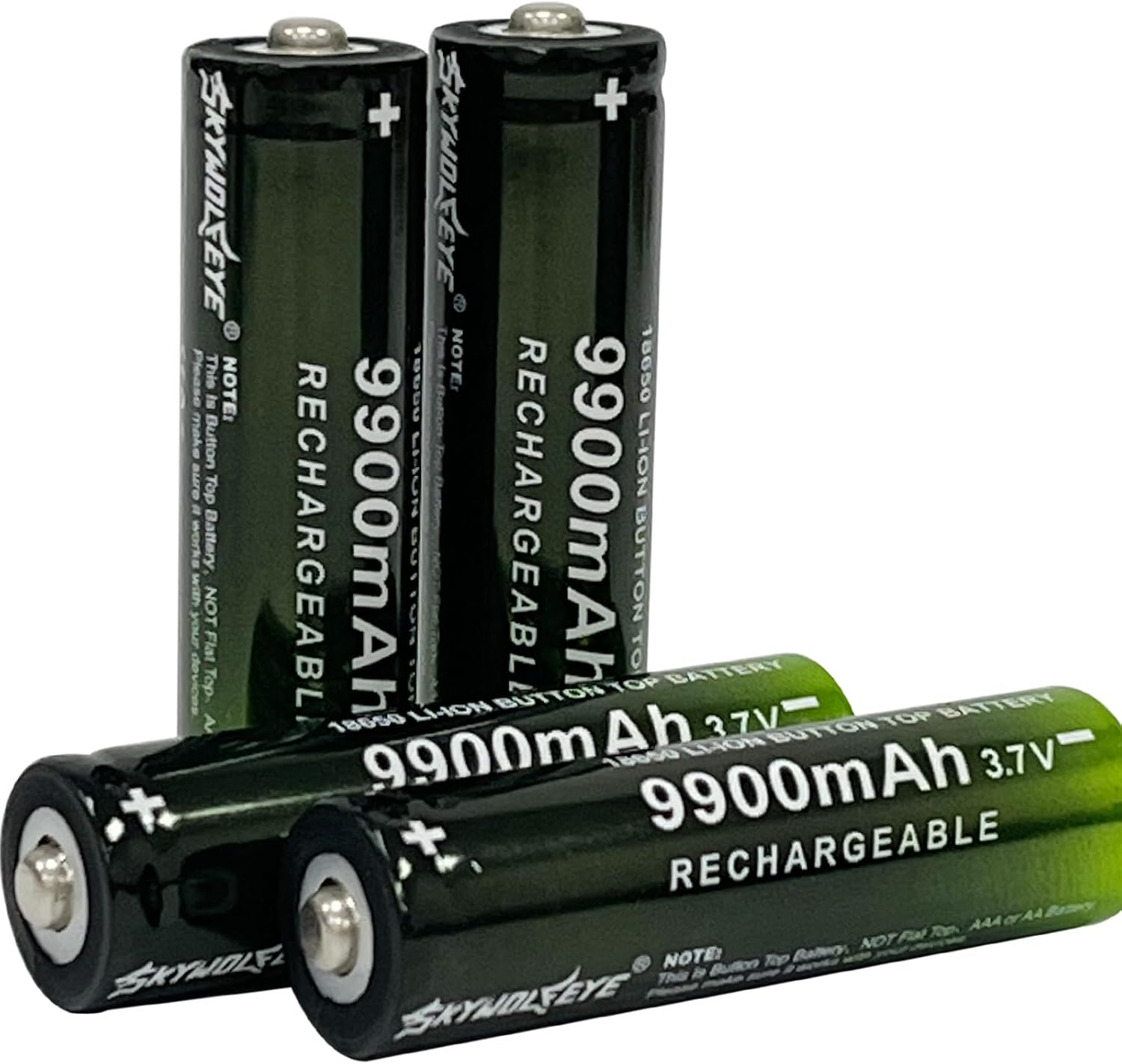 Paquete de 4 linternas de mano LED recargables 18650 alimentadas por batería para campamento, al aire libre (linterna no incluida)