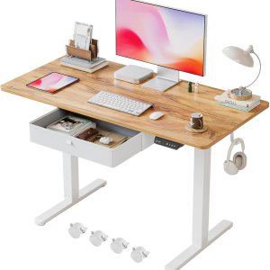 BANTI Escritorio eléctrico de pie con cajón, altura ajustable de 40 x 24 pulgadas, escritorio de pie para oficina en casa, estación de trabajo, BANTI Escritorio eléctrico de pie con cajón, altura ajustable de 40 x 24 pulgadas, escritorio de pie para oficina en casa, estación de trabajo,