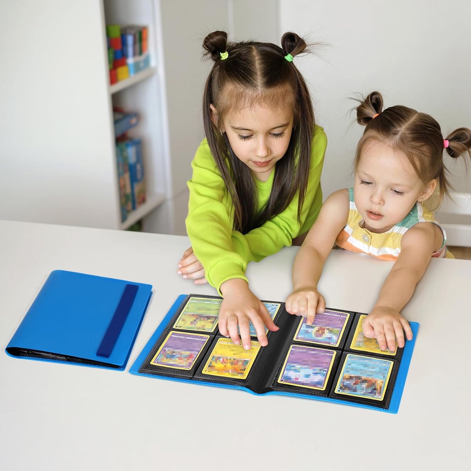 GEAoffice Carpeta de 4 bolsillos  Carpeta de álbum de colección de tarjetas coleccionables de tamaño pequeño  Carpeta de bolsillo de carga lateral