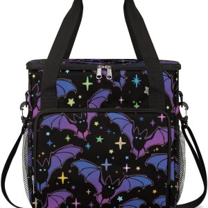 FengQuGou Bolsa de café de murciélago morada para Halloween, bolsa de almacenamiento de viaje con estrella de Halloween, compatible con Keurig FengQuGou Bolsa de café de murciélago morada para Halloween, bolsa de almacenamiento de viaje con estrella de Halloween, compatible con Keurig