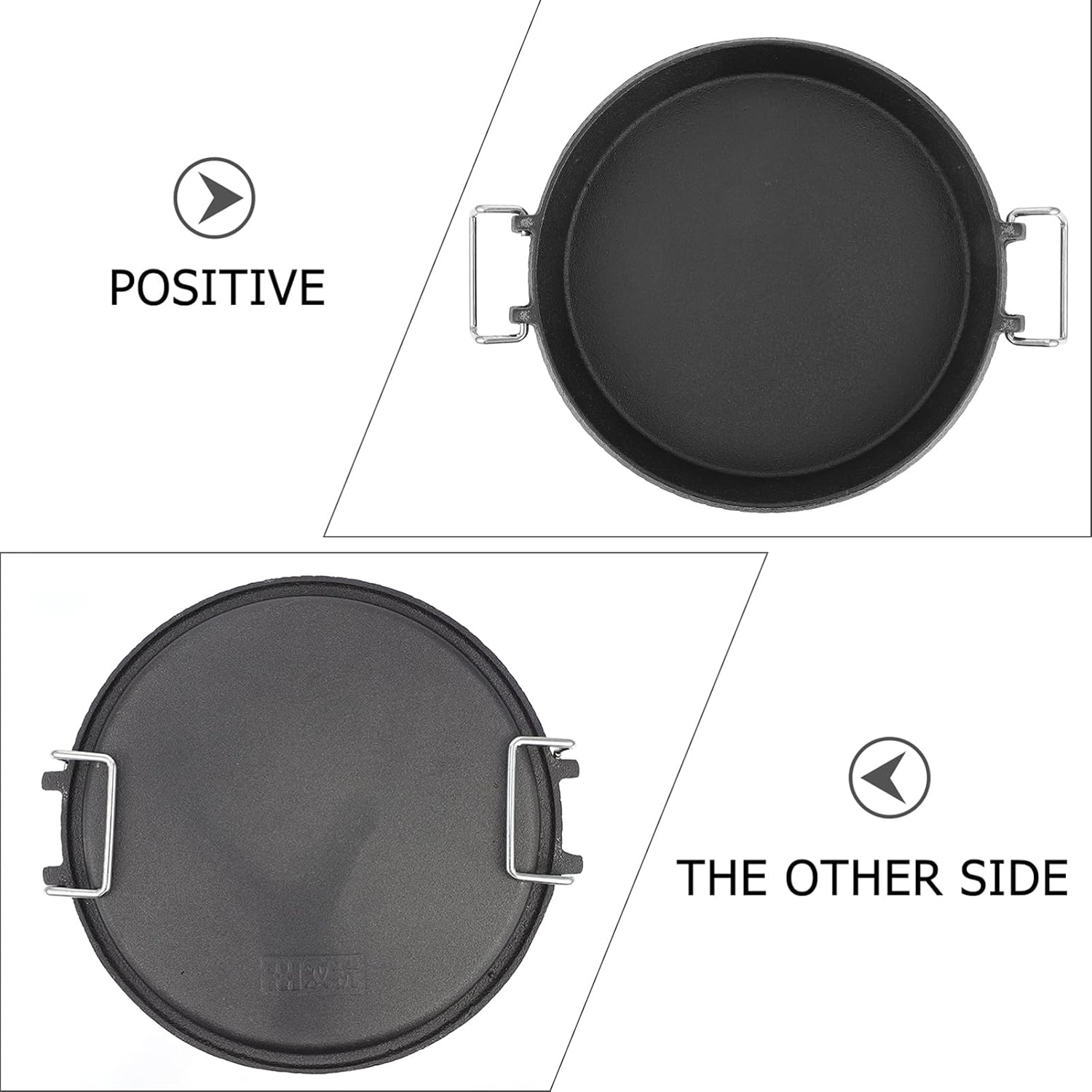 Parrillas para exteriores, sartén antiadherente para estufa, plancha de hierro fundido con doble asa, utensilios de cocina antiadherentes para