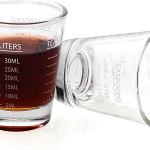 BCnmviku -Vasos corto, taza medidora, taza de espresso, Líquido, vidrio pesado, vaso de vino 2 juegos de 26, para medición gradual 1 onza, 6 BCnmviku -Vasos corto, taza medidora, taza de espresso, Líquido, vidrio pesado, vaso de vino 2 juegos de 26, para medición gradual 1 onza, 6