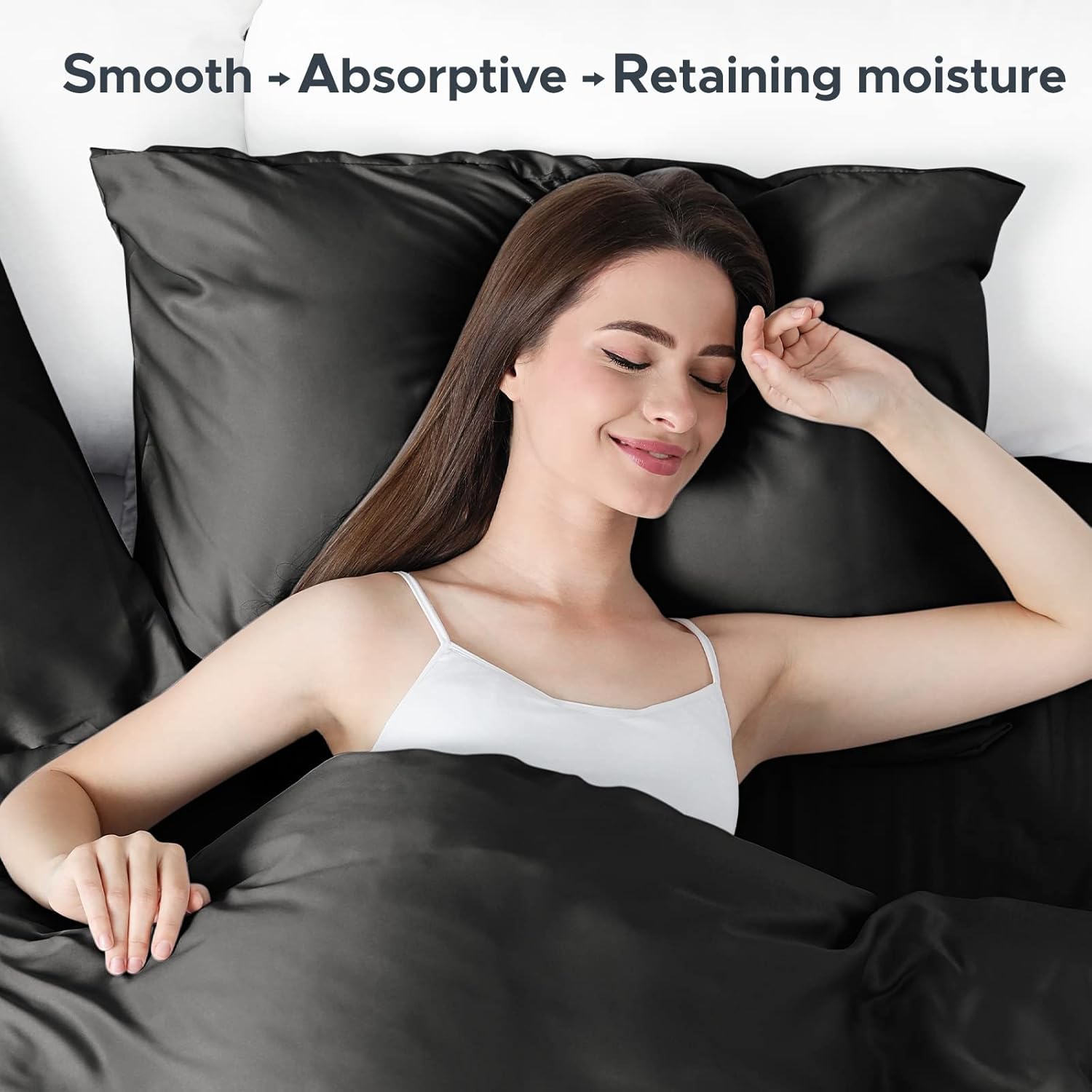 Funda de almohada de seda de morera 100 % pura para cabello y piel, resistente a los alérgenos, doble cara, 600 hilos de seda con cremallera oculta,