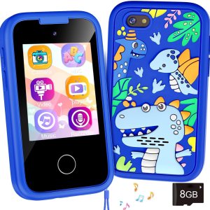 Teléfono de regalo de cumpleaños para niños de 3, 4, 5, 6, 7, 8, 9, 10 años, teléfono inteligente para niños pequeños con cubierta de silicona de Teléfono de regalo de cumpleaños para niños de 3, 4, 5, 6, 7, 8, 9, 10 años, teléfono inteligente para niños pequeños con cubierta de silicona de