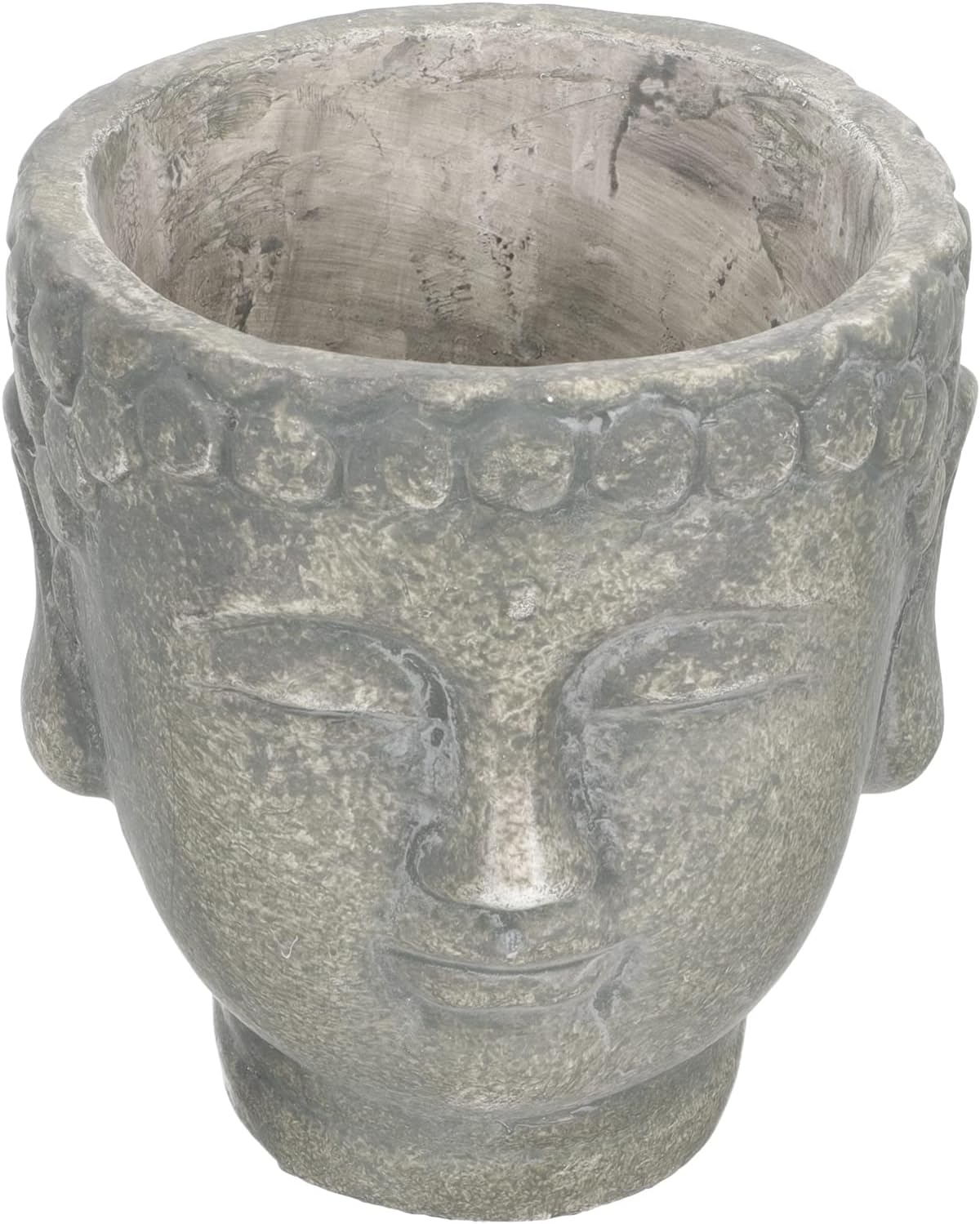 Maceta de Buda, cabeza de buda, estatua de jardín zen, maceta, escultura de budismo, regalos para el hogar, interior y exterior, verde oliva, 5.1 x