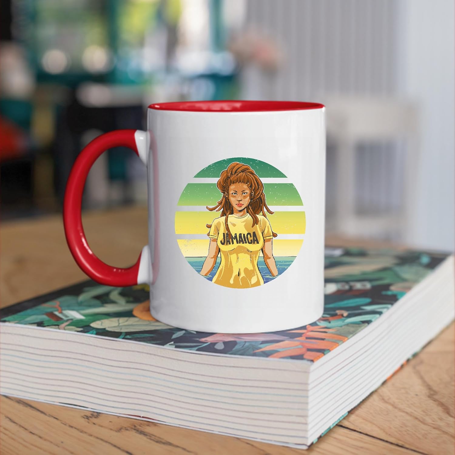 Jamaica Themed Gift Ideas Stylish Outfit and mug 11oz 15oz Inner Color Accent Mug