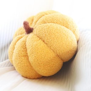 Almohadas de calabaza, almohadas amarillas en forma de calabaza para decoración de habitación, forro polar de peluche de 4 x 7 pulgadas, almohada de Almohadas de calabaza, almohadas amarillas en forma de calabaza para decoración de habitación, forro polar de peluche de 4 x 7 pulgadas, almohada de
