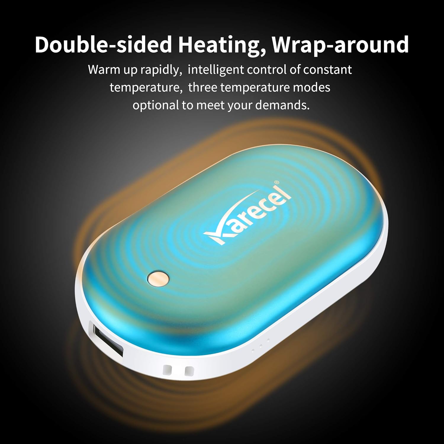 Calentadores de manos recargables, calentador de manos eléctrico reutilizable, 5200 mAh, calentador portátil USB, calentador de bolsillo caliente,