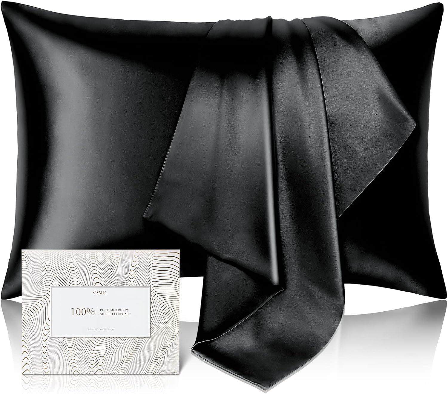 Funda de almohada de seda de morera 100 % pura para cabello y piel, resistente a los alérgenos, doble cara, 600 hilos de seda con cremallera oculta,