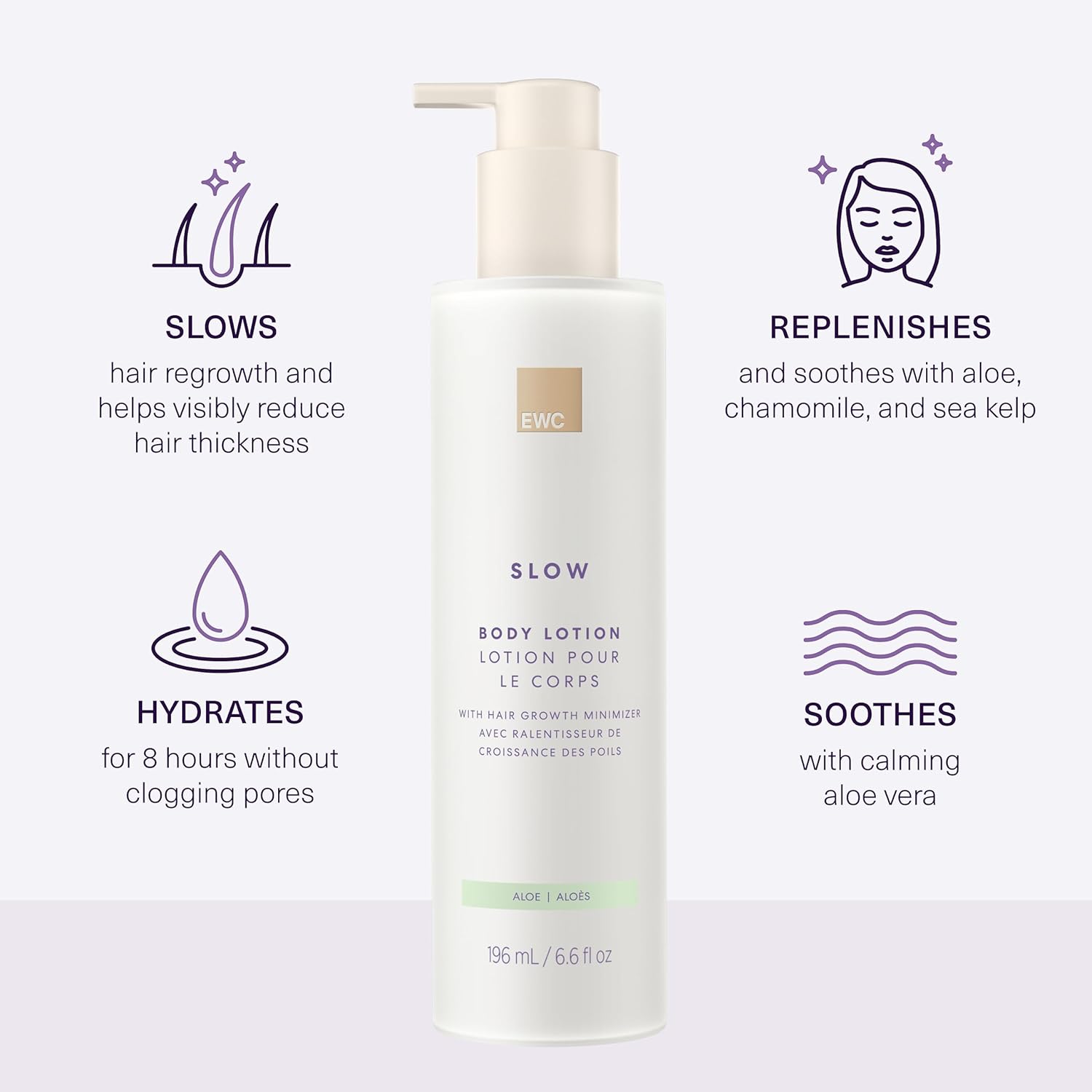 European Wax Center Kit de aloe para el crecimiento del cabello lento, minimizador del cabello e inhibidor del crecimiento del cabello, evita pelos