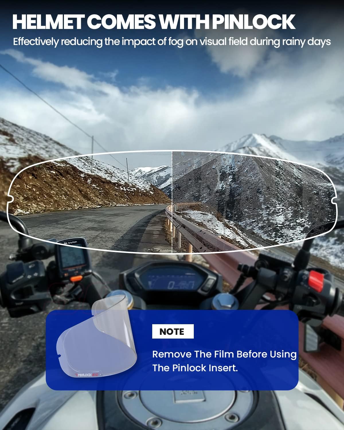 ILM Casco modular de motocicleta de cara completa para ATV, casco de moto de nieve tres en uno, con visera antiniebla Pinlock para hombres y