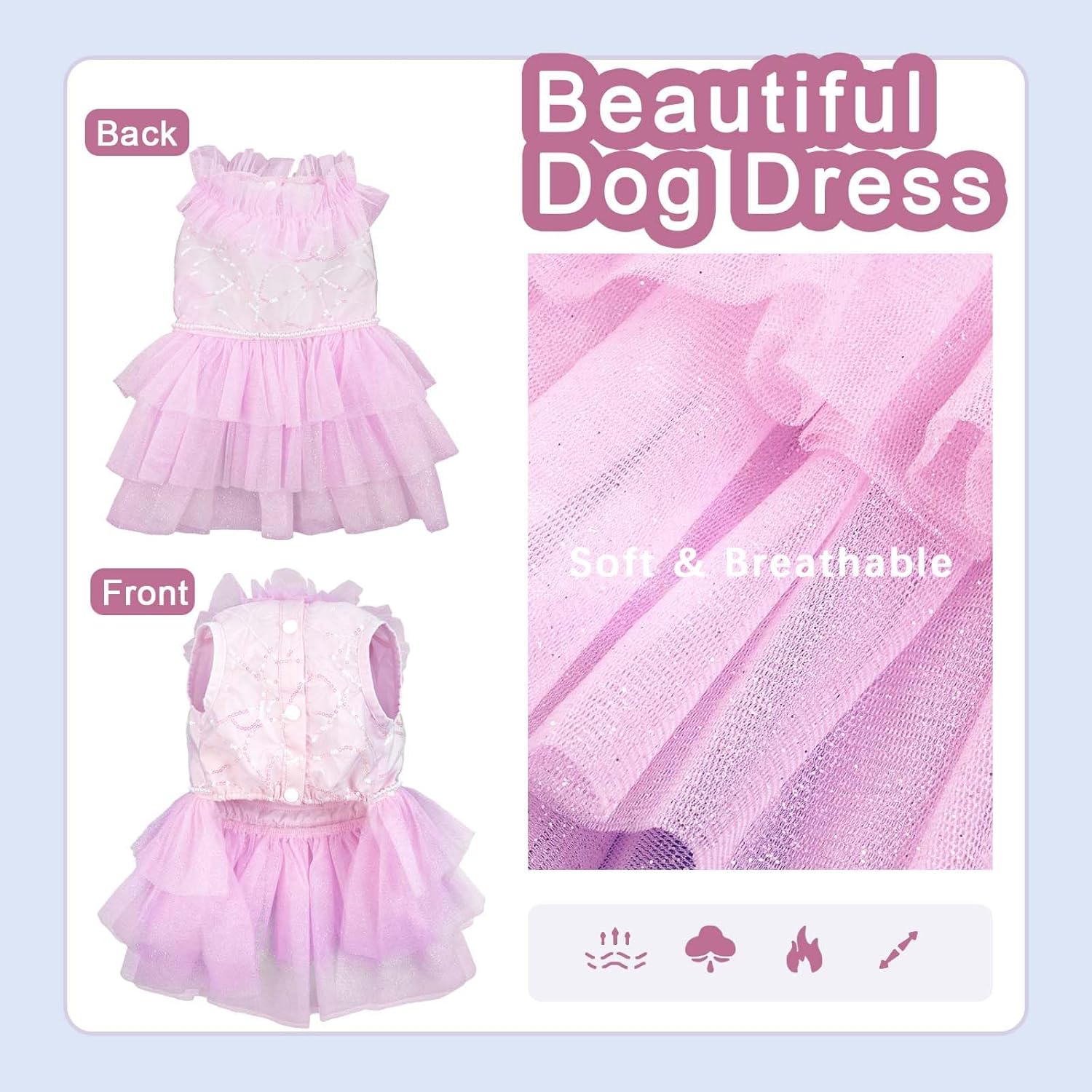 Vestido de boda para perro, vestidos para perro pequeño hembra, vestidos de novia para perrito, vestido de cumpleaños para perro, ropa de cachorro