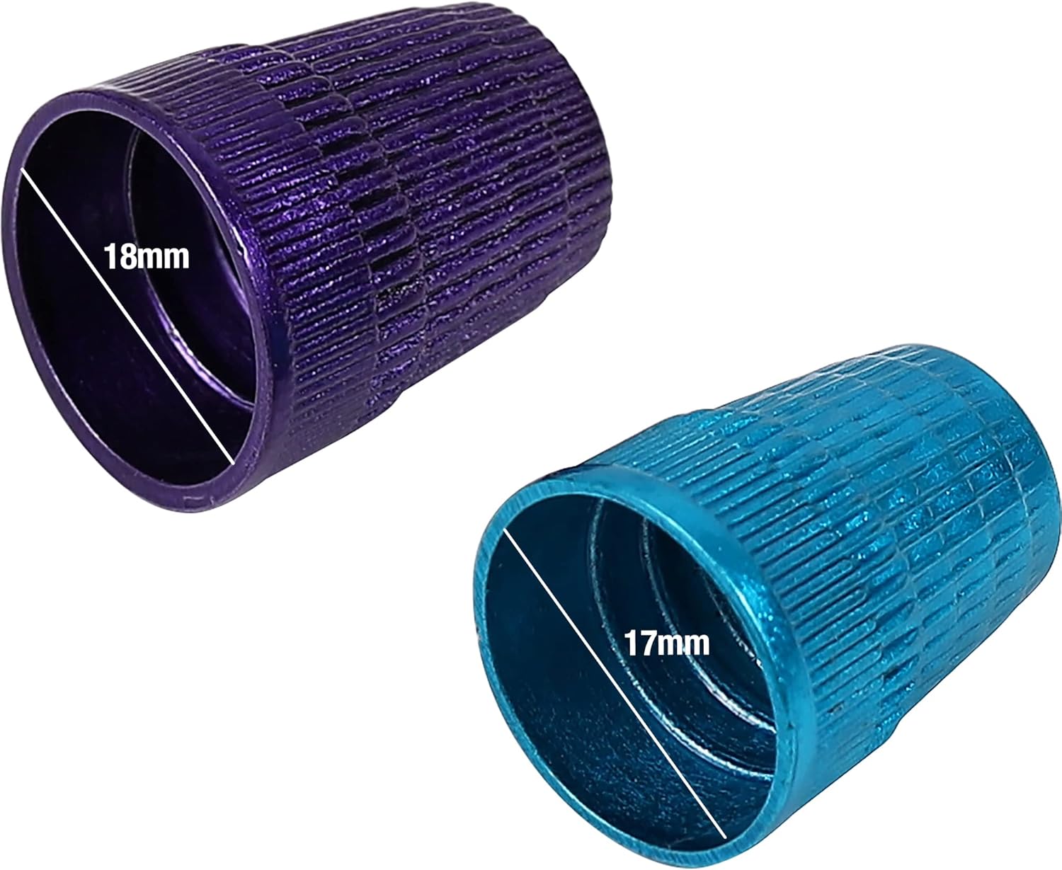 SINGER Dedales de parada deslizante, tamaño grande y XL, azul metálico y morado – Juego de 2