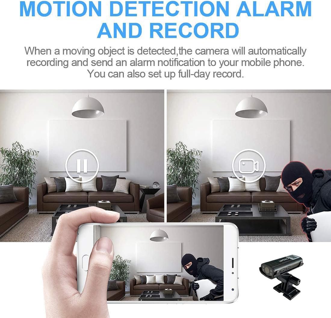 Cámaras de seguridad ocultas Mini cámara espía 1080 p HD inalámbrica WiFi visión remota Tiny cámaras de vigilancia para el hogar interior al aire
