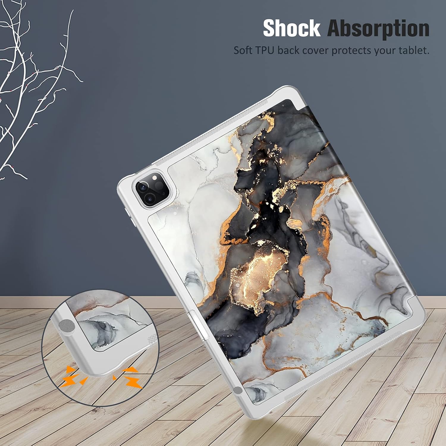 Fintie SlimShell – Funda para iPad Pro de 11 pulgadas (4  3 generación) 20222021  Funda trasera de TPU suave y flexible con soporte para lápiz,