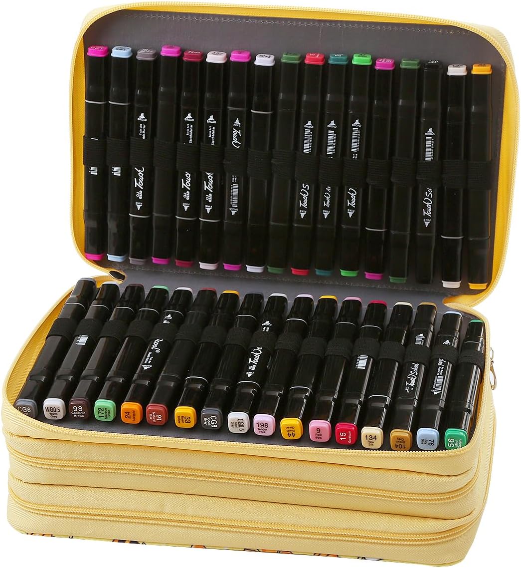 Lbxgap Estuche de marcador de gran capacidad con 102 ranuras, organizador de lápiz labial con práctico soporte portátil multicapa para marcador,