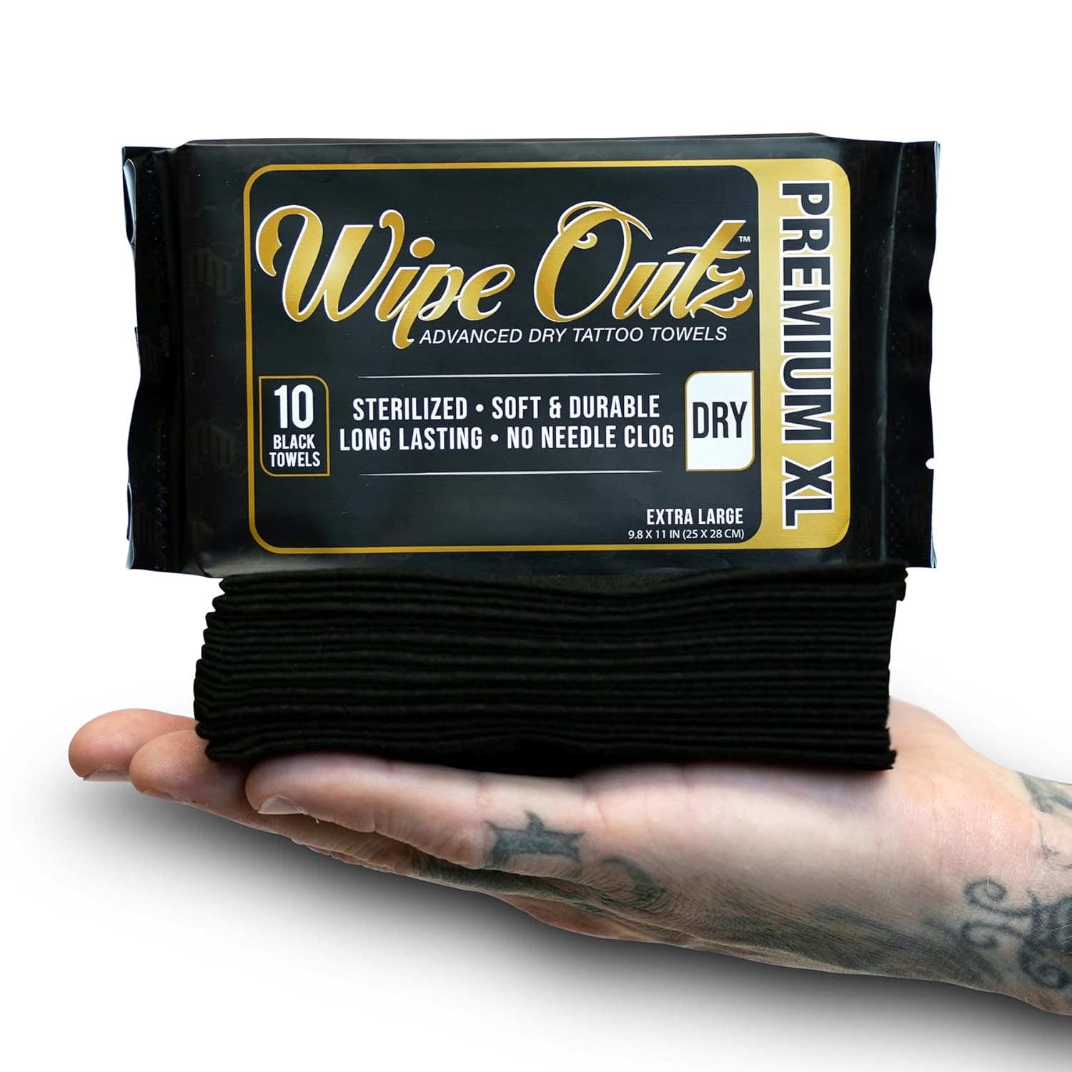 Wipe Outz Toallas de tatuaje extragrandes DRY  Toallitas de tatuaje premium para durante el cuidado posterior de tatuajes, Pmu y tatuajes  Toallitas
