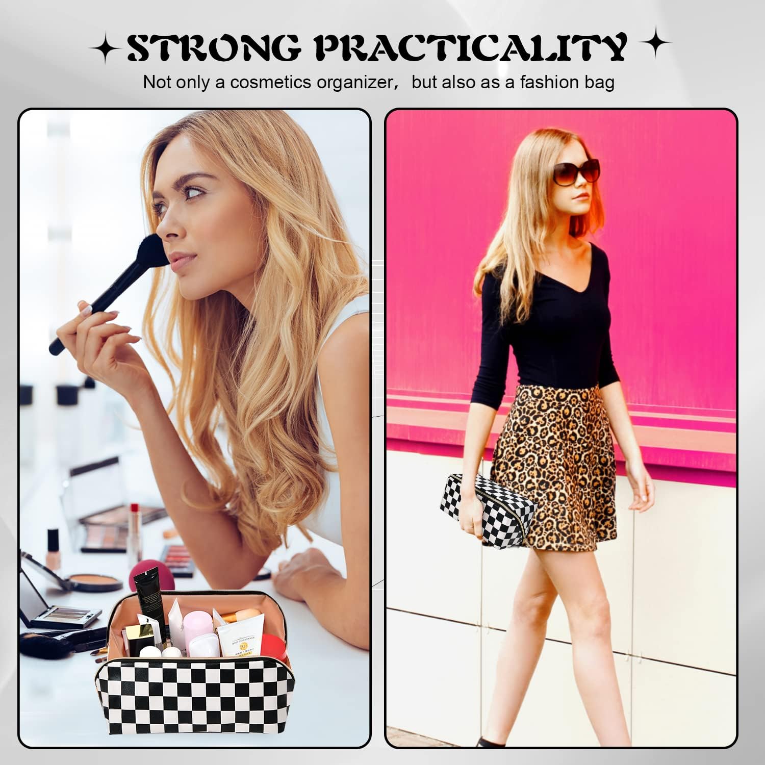 rlokosfb Bolsa de maquillaje portátil que se abre plana para un fácil acceso, bolsa de cosméticos impermeable, bolsa de aseo personal, accesorios de