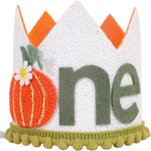 VAVAYAO Corona de primer cumpleaños de calabaza pequeña, corona de primer cumpleaños, corona de cumpleaños de calabaza floral, decoración de primer VAVAYAO Corona de primer cumpleaños de calabaza pequeña, corona de primer cumpleaños, corona de cumpleaños de calabaza floral, decoración de primer