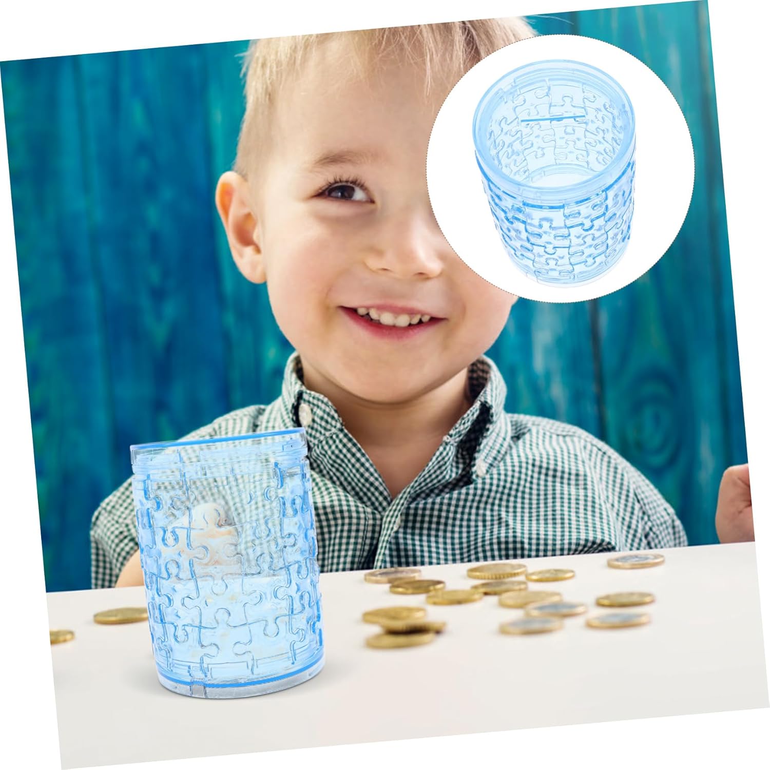 BRIGHTFUFU Alcancía para niños Contenedores de plástico Alcancía para adultos Accesorios para el hogar Tarro de cambio transparente Hucha dinero