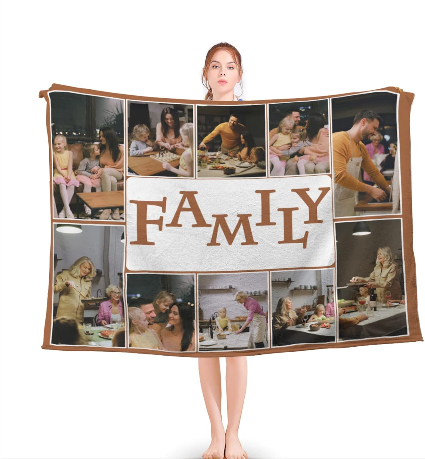 Manta personalizada con fotos, regalos personalizados hecha en Estados Unidos, manta personalizada familiar suave con 10 fotos para mujeres,