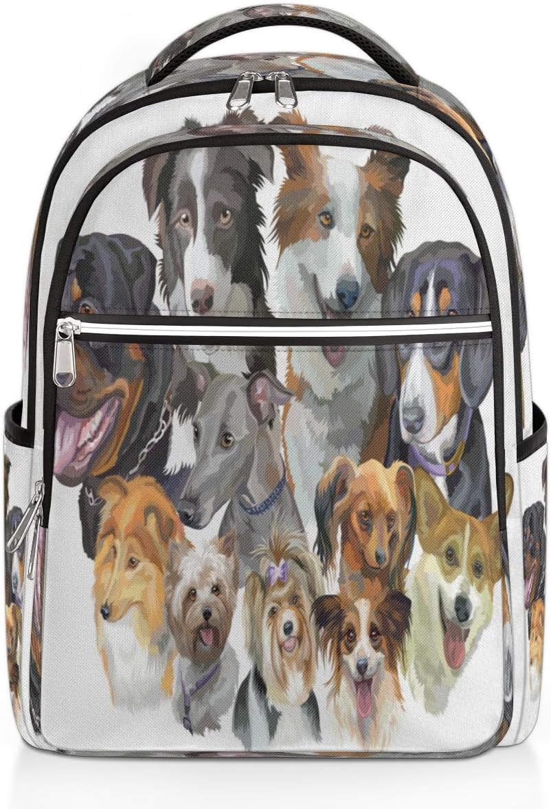 Smart Dog Pattern Travel Laptop Backpack for Women Lightweight Laptop Bag Fits 15.6 inch Laptop Durable Travel Backpack Casual Daypack for Work