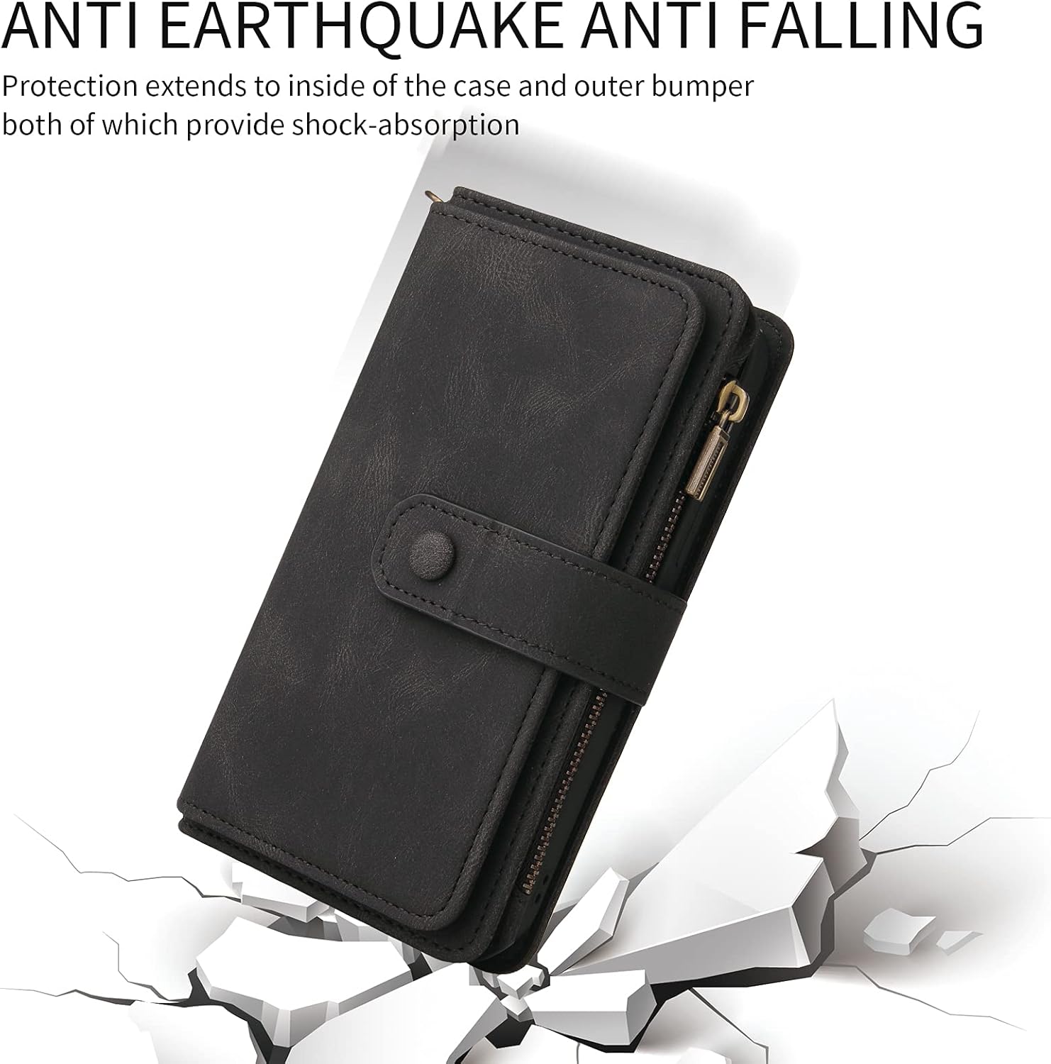 Asuwish Funda de teléfono para Samsung Galaxy A32 5G 2021 de 6.5 pulgadas con protector de pantalla de vidrio templado y correa para la muñeca,